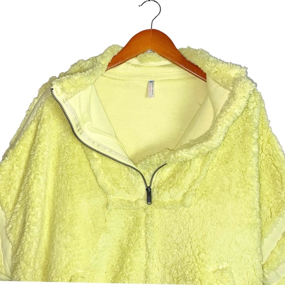 Free People Movement Nantucket Yellow Fleece Half-Zip Oversized Pullover Jacket - Picture 7 of 13